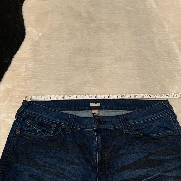 True Religion Geno Relaxed‎ Slim Blue Mens Striped Print  Jeans Size 44x33 - Picture 7 of 8